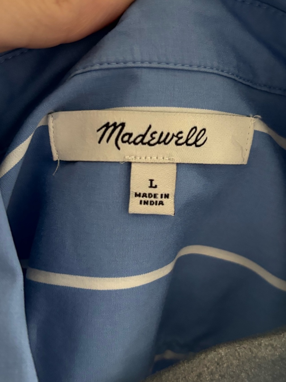 Madewell Blue and White Striped Button-Up Blouse - Picture 6 of 9